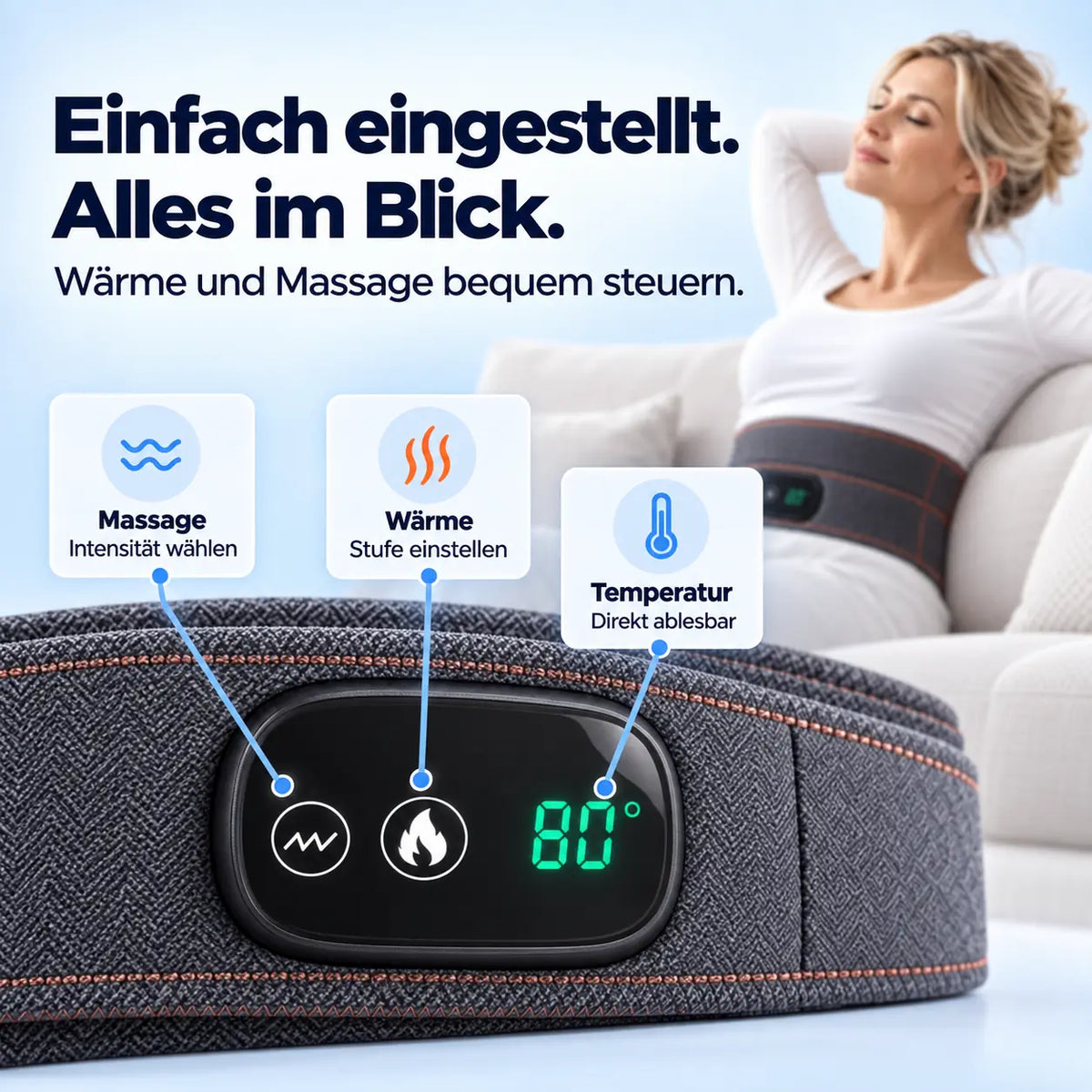 BeltFlow 3 in 1 Wärme- und Massagegurt