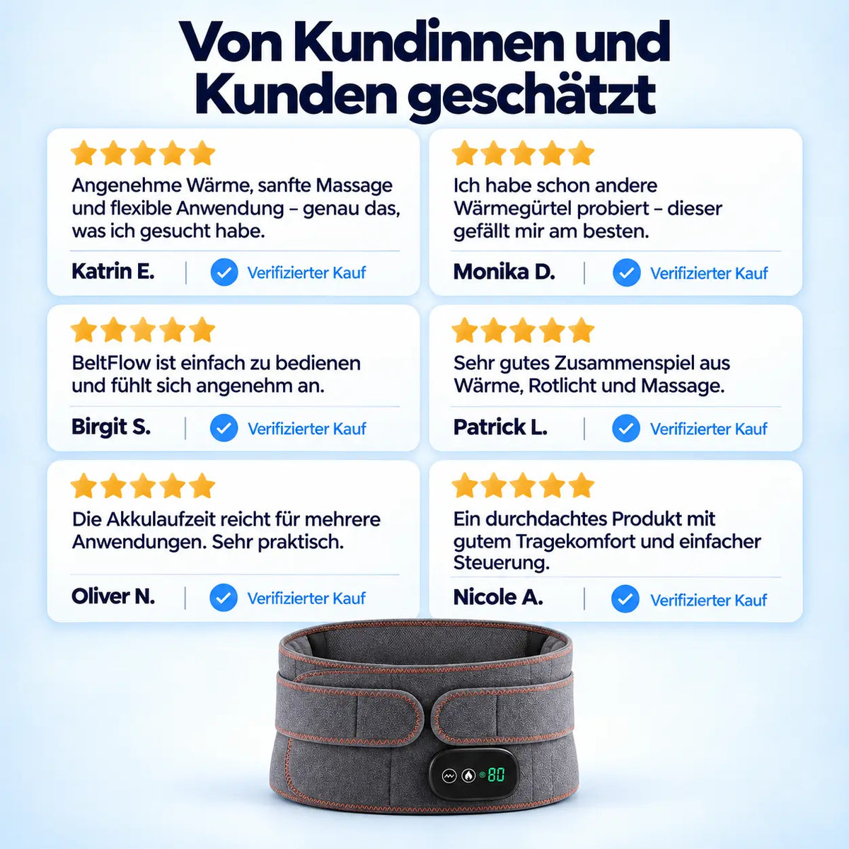 BeltFlow 3 in 1 Wärme- und Massagegurt