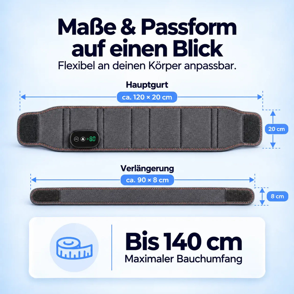 BeltFlow 3 in 1 Wärme- und Massagegurt